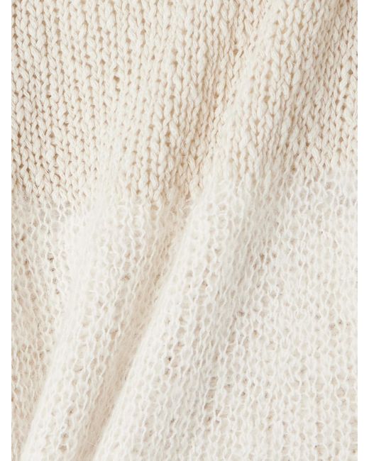 Our Legacy Natural Popover Distressed Striped Cotton And Linen-Blend Sweater