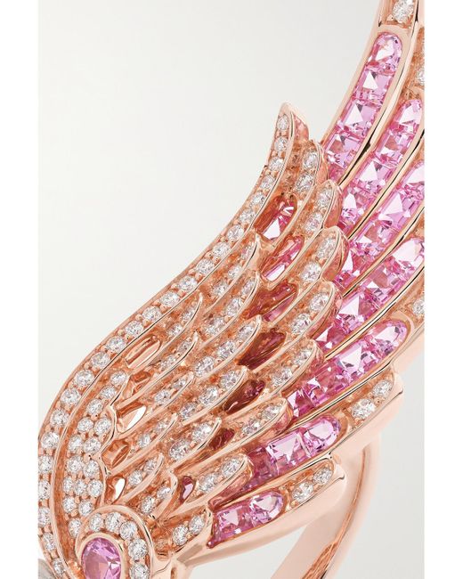Garrard Pink Wings Embrace 18-Karat Rose, Sapphire And Diamond Ring
