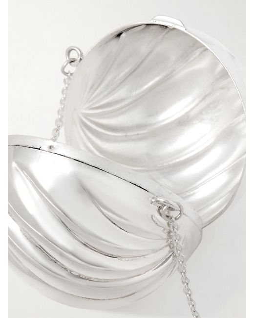 Uncommon Matters White Whirl Silberfarbene Clutch