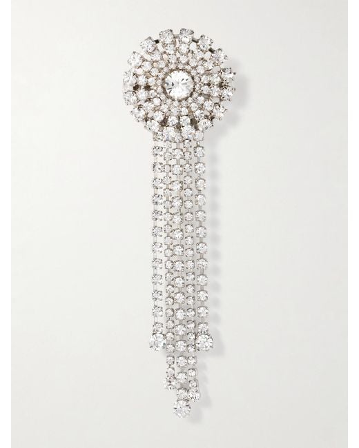 Jennifer Behr White Zelina Rhodinierte Haarspange Mit Kristallen Und Fransen