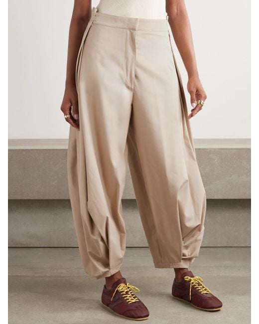 Loewe Natural Cocoon Wide-Leg Cotton And Silk-Blend Twill Pants