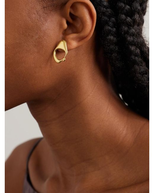 YSSO Metallic Droplet Mist-Plated Hoop Earrings