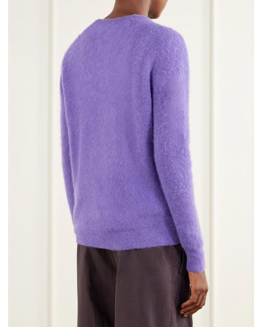 Auralee Purple Suri Alpaca-Blend Sweater