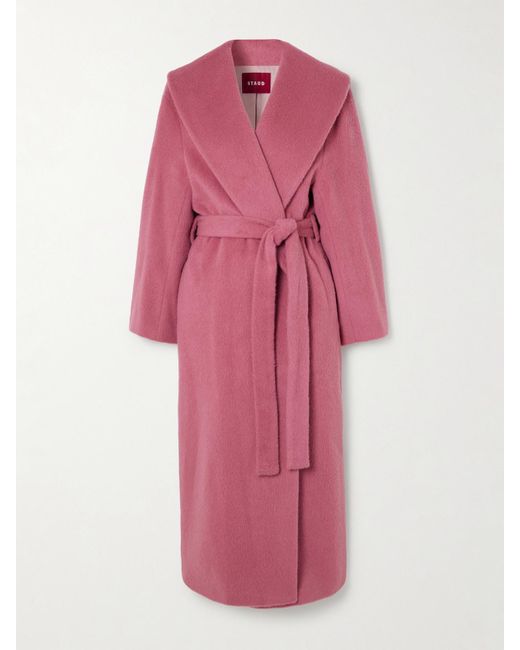 Staud Pink Dakota Belted Wool And Alpaca-Blend Coat