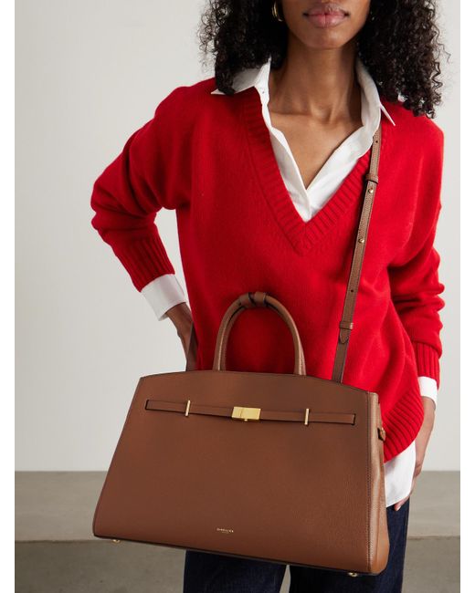 DeMellier London Brown The Hudson Kleine Tote Aus Strukturiertem Leder