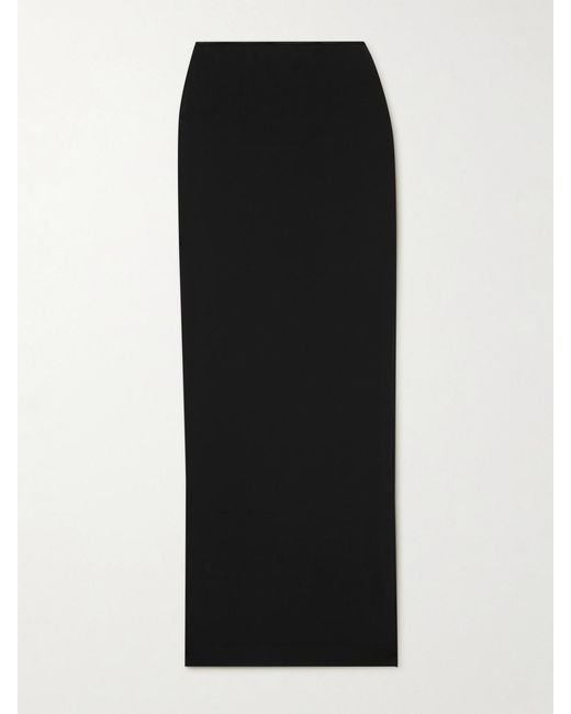 ÉTERNE Black Emma Matte Stretch-Jersey Maxi Skirt