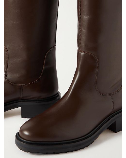 Aeyde Brown Henry Kniehohe Stiefel Aus Leder