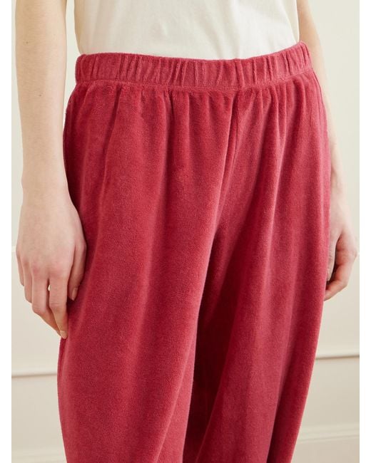 Suzie Kondi Pink Paxos Cotton-Blend Terry Track Pants
