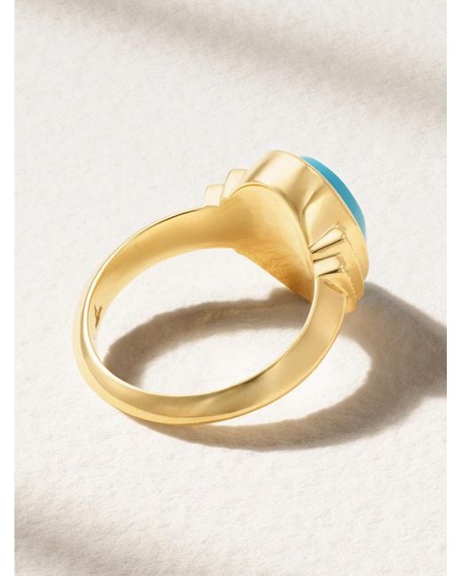 Sorellina Blue Eye Of Horus Ring Aus 18 Karat Mit Türkis Und Diamanten
