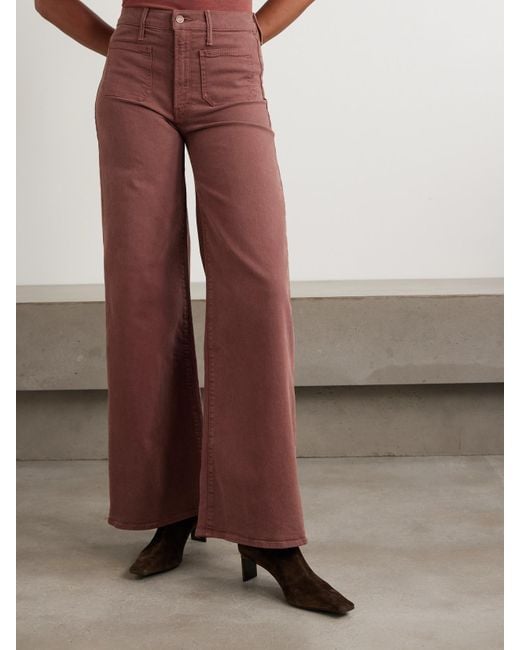 Mother Purple The Patch Pocket Undercover Sneak High-Rise Wide-Leg Jeans