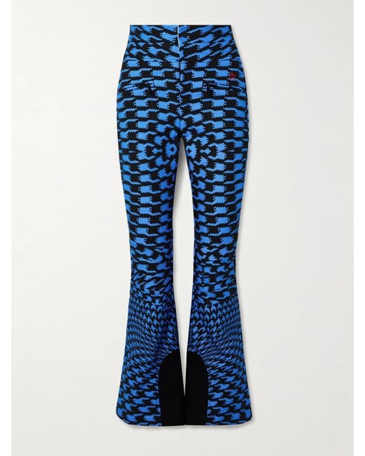 Perfect Moment Blue Aurora Bedruckte Bootcut-Skihose