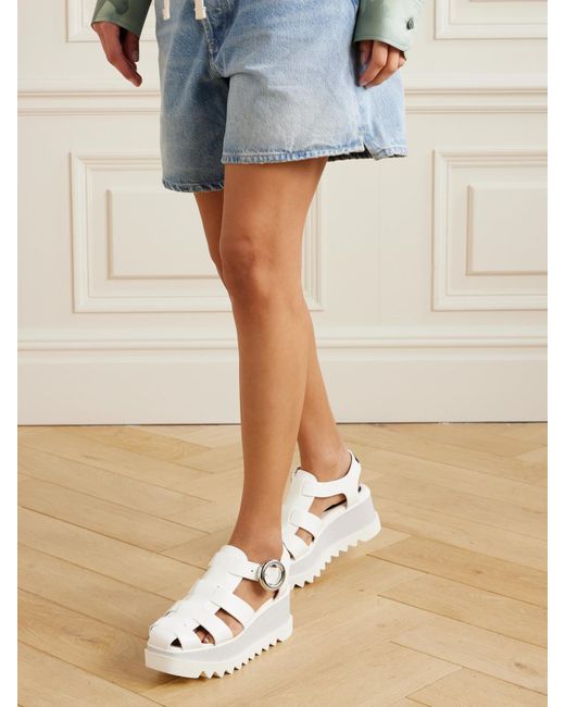 Stella McCartney Natural Elyse Recycled Wedge Sandals