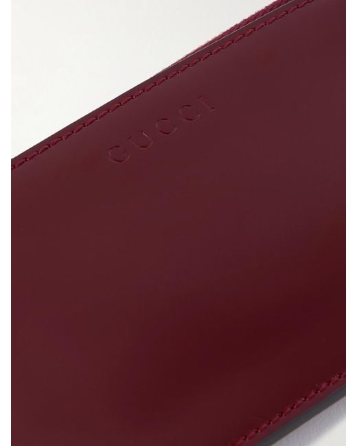 Gucci Red Kartenetui Aus Lackleder