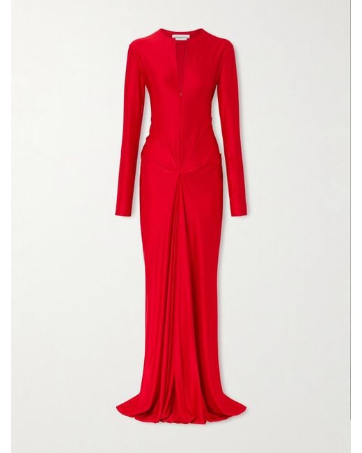 Victoria Beckham Gathered Satin Gown