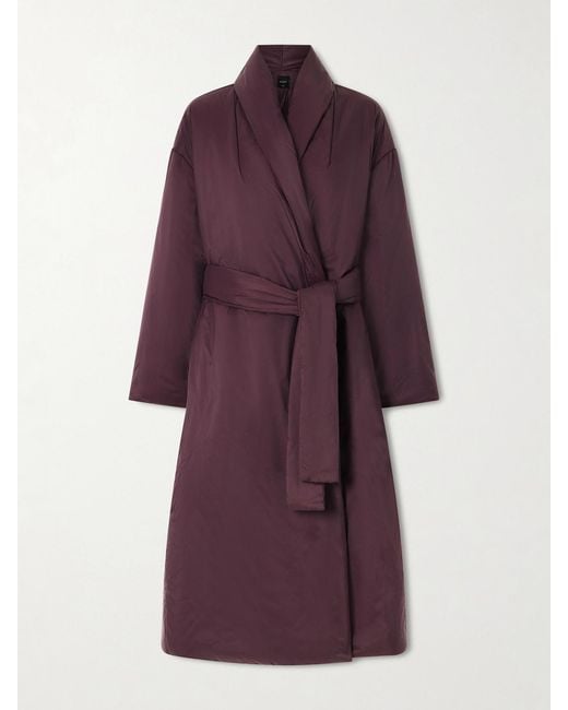 Leset Purple Bo Belted Padded Shell Coat