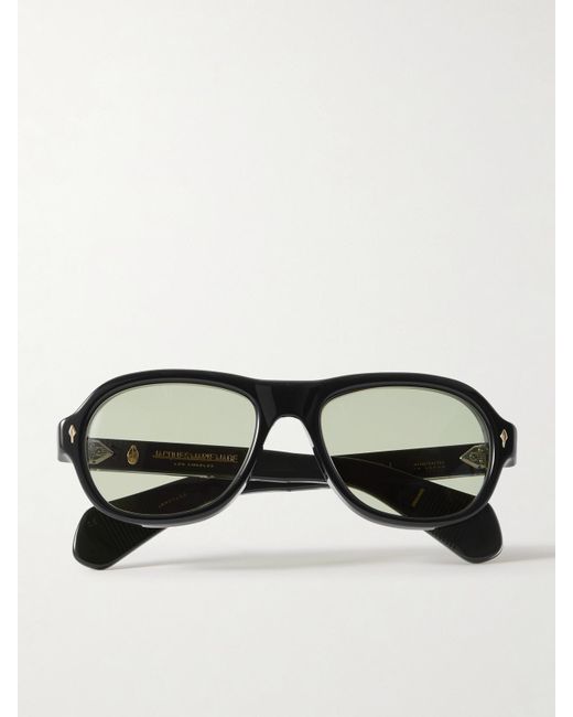 Jacques Marie Mage Black Richard Aviator-Style Acetate Sunglasses