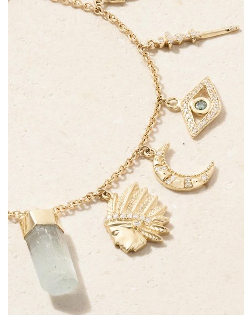 Jacquie Aiche Natural Wild Child Armband Aus 14 Karat Mit Emaille Und Mehreren Steinen