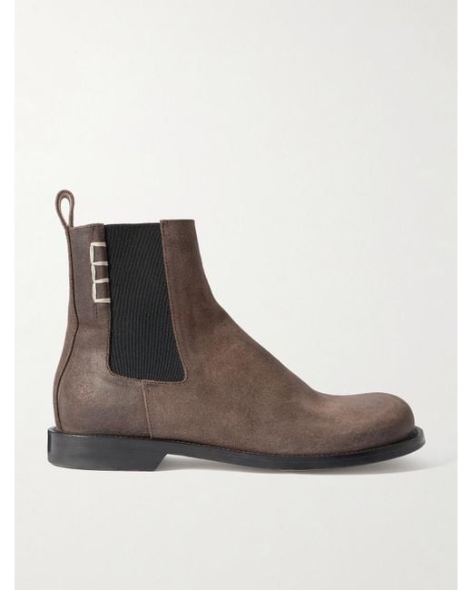 J.W. Anderson Brown Loafer Whipstitched Brushed-Leather Chelsea Boots