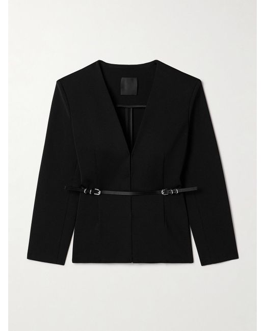Givenchy Black Blazer Aus Jersey Mit Ledergürtel