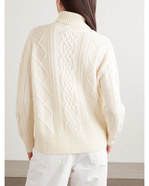 arch4 Natural Patrizia Cable-Knit Cashmere Turtleneck Sweater