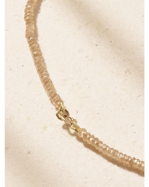 JIA JIA Natural Raindrop 14-Karat Smoky Quartz And Zircon Necklace