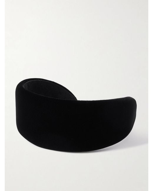 Jennifer Behr Black Maeve Silk-Velvet Headband