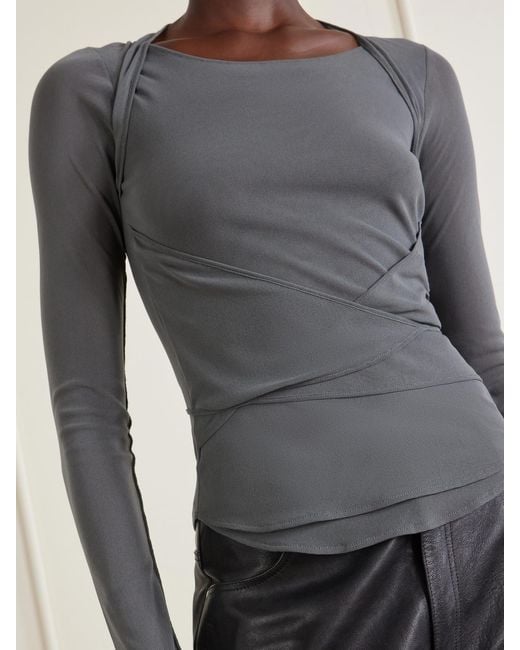 Lemaire Gray Ballerina Layered Mesh Top