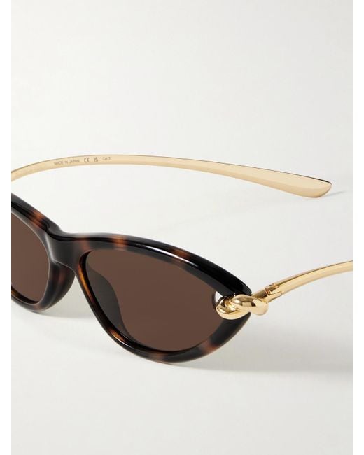 Bottega Veneta Multicolor New Knot Cat-Eye Acetate And-Tone Sunglasses