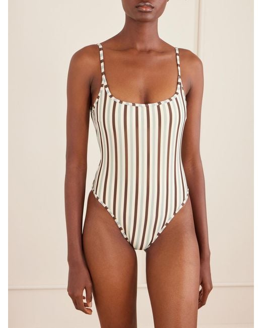 Haight Natural Pipping Thidu Striped Swimsuit