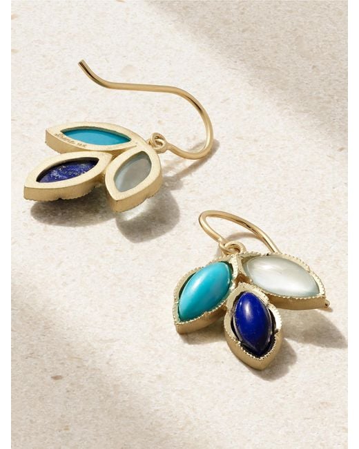 Irene Neuwirth Blue 18-Karat Multi-Stone Earrings