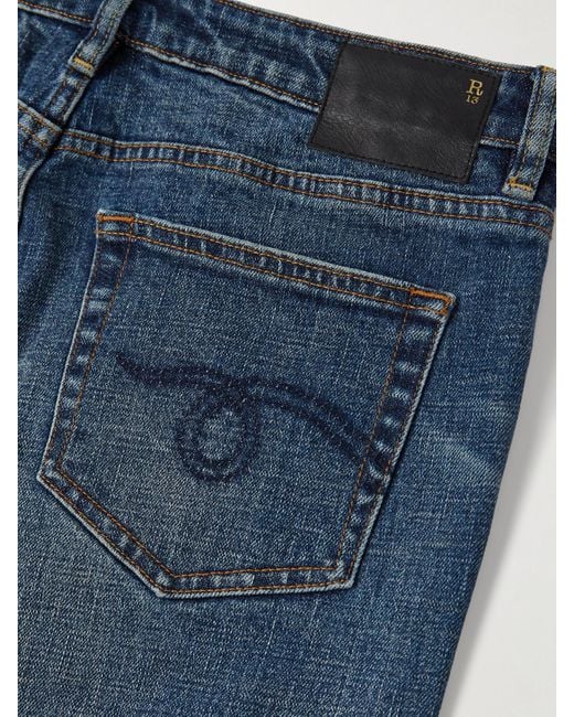 R13 Blue Overflow Boy Tief Sitzende Schlagjeans