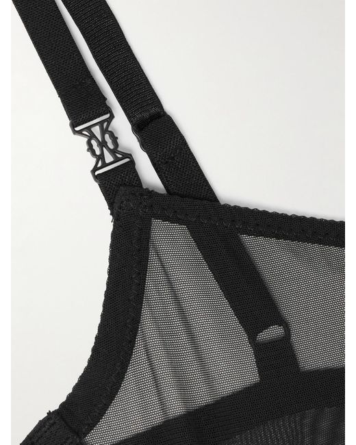 Kiki de Montparnasse Black Brienne Cutout Mesh Underwired Balconette Bra