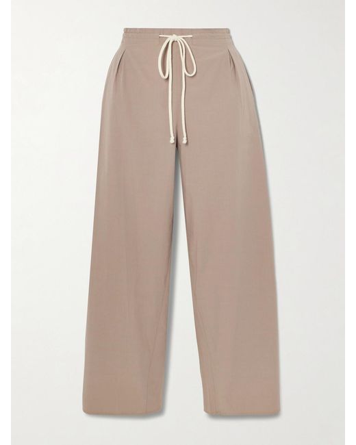 Maria McManus Natural Rope-Trimmed Organic Cotton-Poplin Wide-Leg Pants