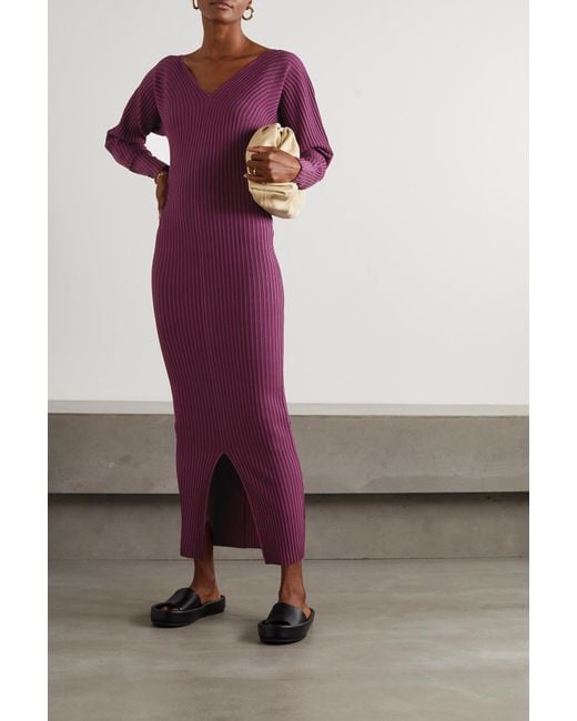 skæbnesvangre udvide hav det sjovt By Malene Birger Ocotea Ribbed-knit Maxi Dress in Purple (Natural) - Lyst