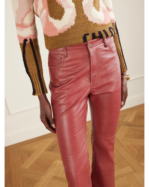 Chloé Leather Flared Pants