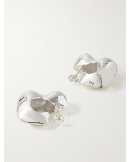Agmes Natural Simone Bodmer-Turner Bubble Recycled Sterling Hoop Earrings