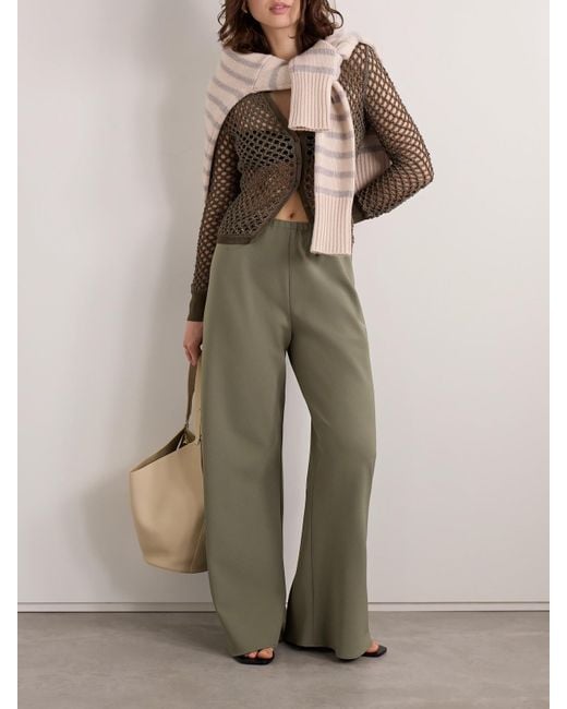La Ligne Green Colby Recycled-Crepe Wide-Leg Pants