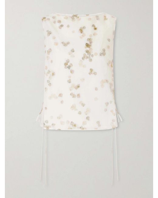 Altuzarra Natural Siggi Printed Cotton-Blend Blouse