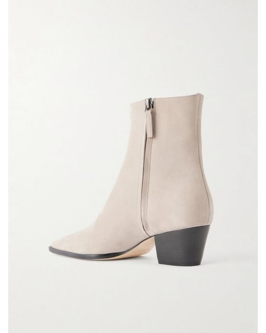 Manolo Blahnik Natural Aliera 50 Nubuck Ankle Boots
