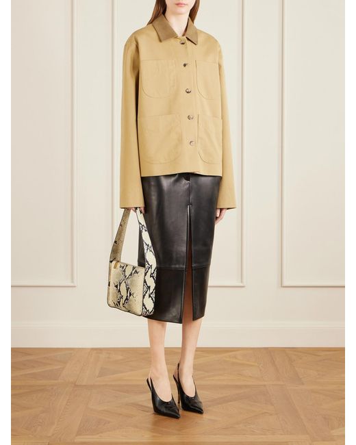 Khaite White Lori Snake-Effect Leather Shoulder Bag