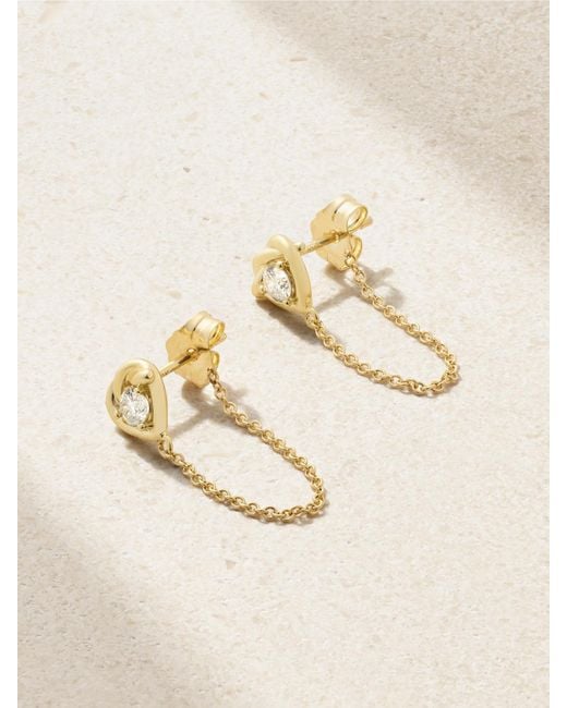 STONE AND STRAND Natural Tie The Knot 10-Karat Diamond Earrings
