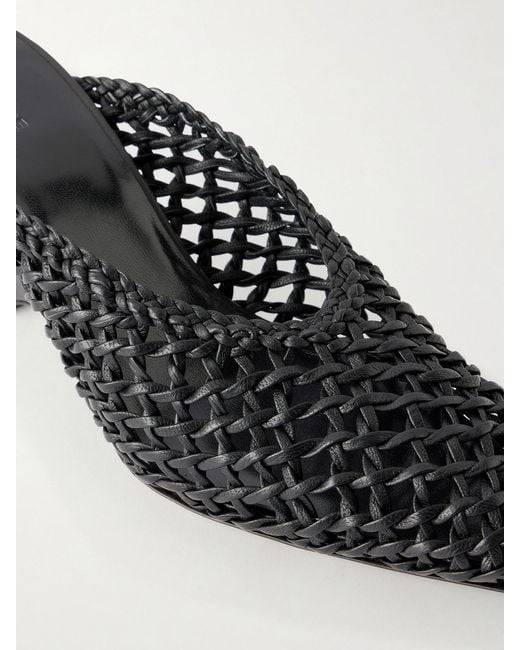 Le Monde Beryl Black Victoria 70 Woven Leather Mules