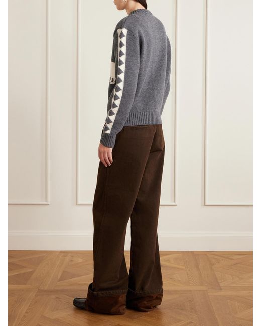 S.S.Daley Gray Intarsia Wool Cardigan