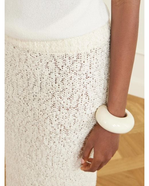 The Elder Statesman White Ella Silk, Cashmere And Linen-Blend Maxi Skirt