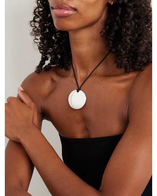 Sophie Buhai White Medium Full Moon Cord And Necklace