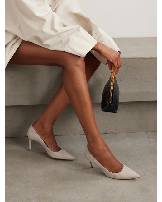 Stuart Weitzman Natural Stuart Pumps Aus Veloursleder