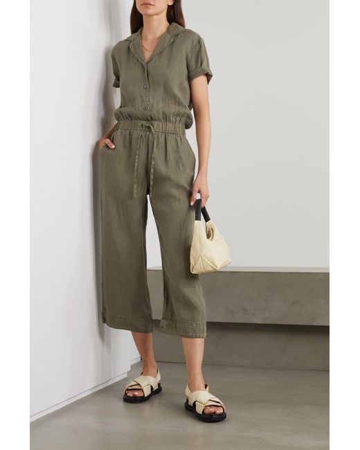 James Perse Linen Jumpsuit in Green 