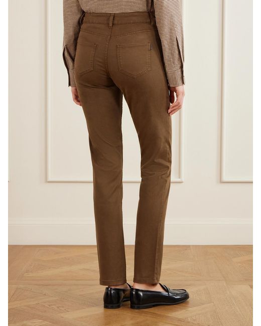James Purdey & Sons Natural Cotton, Lyocell And Silk-Blend Skinny-Leg Pants