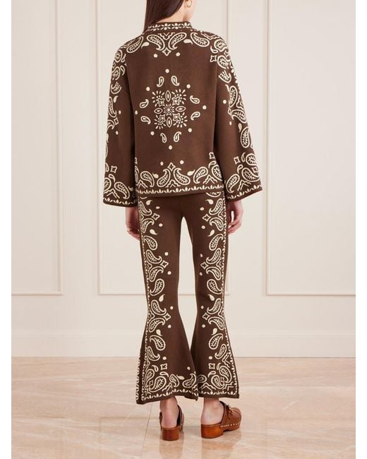 Farm Rio Brown Pullover Aus Jacquard-Strick