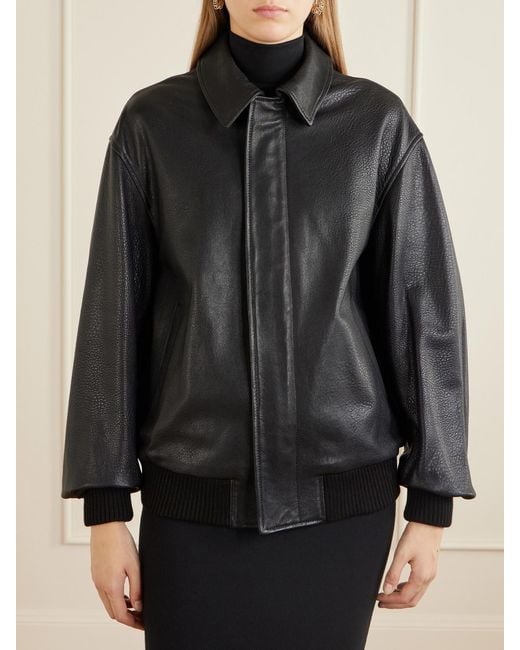 Nour Hammour Black Toyen Leather Jacket